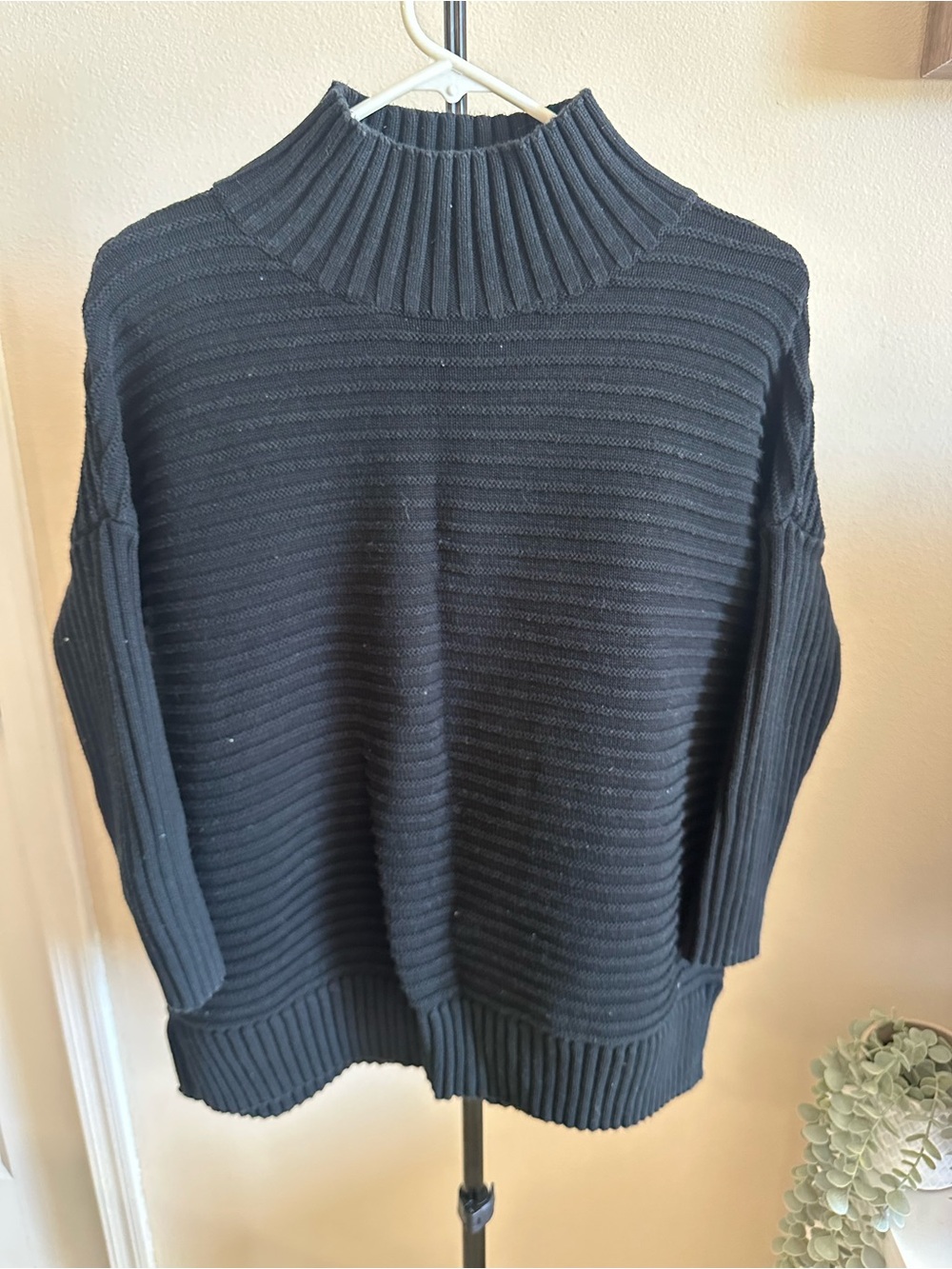 French Connection Black Ribbed Turtleneck Sweater